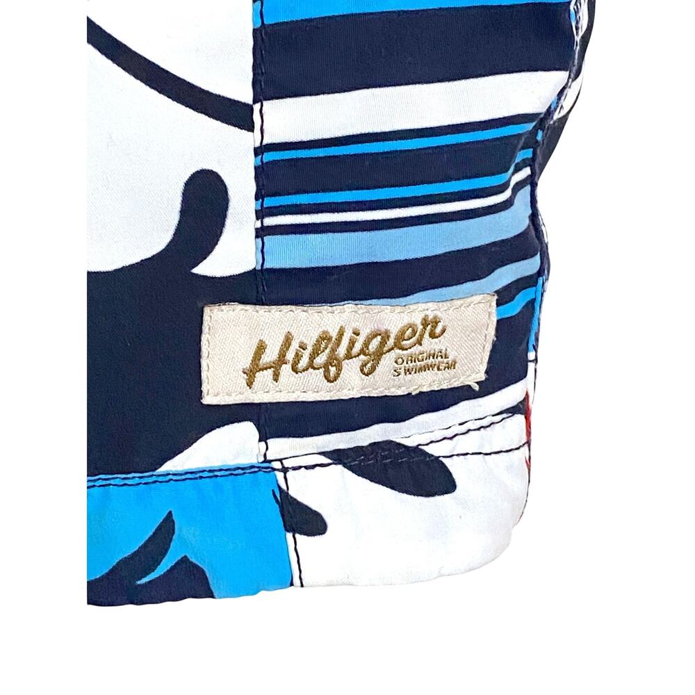 Tommy Hilfiger Patchwork Swim Board Shorts Mens L Vacation Hawaiian Beach Cruise - Picture 4 of 9